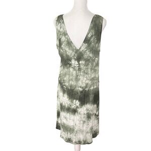 Sweaty Betty Womens Medium Tank Dress Vneck Green White Tie Dye Casual Comfort